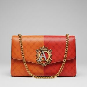 Luxury Red and Orange Designer Shoulder Bag